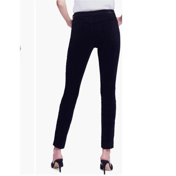 L’Agence Jyothi Slim Split Front High Rise Velvet Jeans Noir Black 26 - Picture 4 of 9